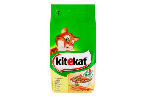 Корм сухий повнораціонний для дорослих котів З куркою та овочами KiteKat м/у 1.8кг