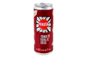 Пиво 0.33л 5% світле нефільтроване непастеризоване Tomato garlic gose Pravda з/б