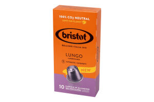 Кава Lungo Americano мелена смажена 10*5,5г в капсулах Bristot