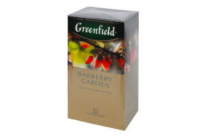 Чай чорний байховий дрібний з ягодами та ароматом барбарису Barberry Garden Greenfield к/у 25х1.5г