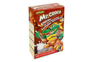 Завтраки сухие глазированные сахарной глазурью со сгущенным вареным молоком Шарики Mr. Croco к/у 75г