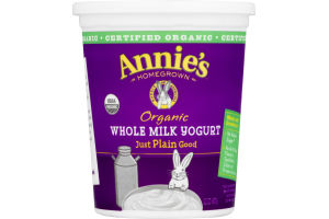 Annie's Homegrown Organic Whole Milk Yogurt Just Plain Good