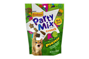 Purina Friskies Party Mix Cat Treats Picnic Chicken, Turkey & Cheddar Flavors