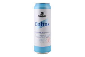 Пиво 568мл 5% светлое пшеничное нефильтрованное пастеризованное Baltas Svyturys ж/б