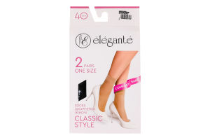 Носки женские Elegante Classic style 40den 23-25 nero 2пары