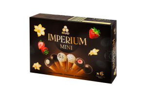 Мороженое Со вкусом ванили, Клубничное, Черное печенье Imperium mini Rud к/у 222г