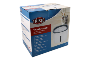 Поїлка-фонтан д/котів Флауер 2л біло-сіра пластик 18,5*13*18,5см Тріксі