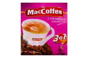 Напій кавовий розчинний з ароматом амаретто 3в1 MacCoffee м/у 18г
