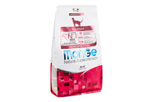 Корм сухой сбалансированный для стерилизованных котов с говядиной Monoprotein Natural superpremium Monge м/у 1.5кг