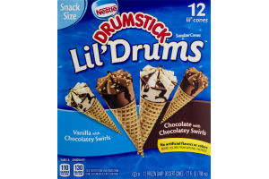 Nestle Drumstick Lil' Drums Frozen Dairy Dessert Cones Variety Pack - 12 CT