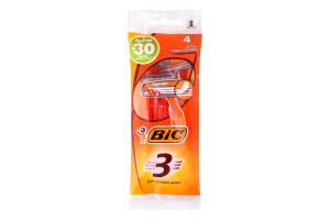 Бритва з 3 лезами без змінних картриджів BiC 4шт
