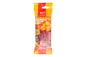 Колбаски из мяса птицы Салямки с сыром Чеддер Хіт продукт с/к м/у 70г