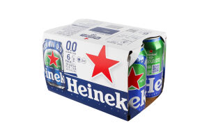 Пиво специальное 330мл 0% безалкогольное светлое фильтрованное пастеризованное Heineken ж/б