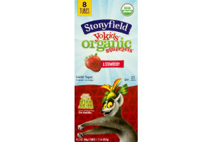 Stonyfield Yokids Organic Lowfat Yogurt Squeezers Strawberry - 8 CT