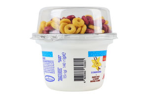 Десерт сирковий 5% Ваніль 140г + злакові кільця зі смаками полуниці та банану 15г Марійка ст 155г