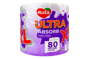 Рушник паперовий 3-х шаровий 640 відривів XL Ultra absorb Ruta 1шт