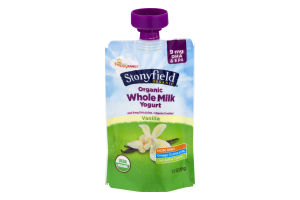 Stonyfield Organic Whole Milk Yogurt Pouch Vanilla