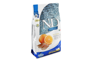 Корм д/стерилізованих котів N&D беззерновий з оселедцем та апельсином сухий 1,5кг Farmina