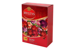 Чай чорний цейлонський байховий суцільнолистовий з додаванням рослинної сировини Троянда Hyleys к/у 100г