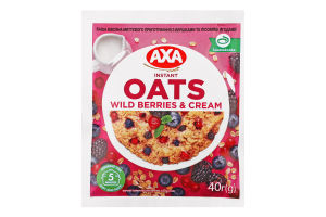Каша овсяная моментального приготовления Wild berries&Cream Axa м/у 40г
