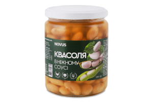 Квасоля в ніжному соусі Novus с/б 500г