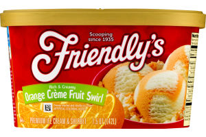 Friendly's Premium Ice Cream Orange Creme Fruit Swirl