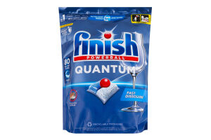 Засіб для миття посуду у посудомийних машинах в капсулах Quantum All in 1 Powerball Finish 80шт