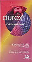 Презервативы латексные с ребрами и точками с силиконовой смазкой Pleasuremax Durex 12шт