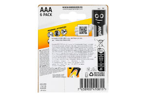 Батарейка ААА 1.5V LR03 Alkaline Power Energizer 6шт