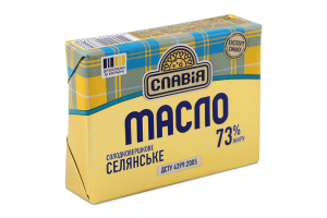 Масло сладкосливочное 73% Крестьянское Славія м/у 180г