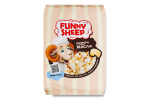 Попкорн соленый с ароматом сливочного масла Funny Sheep м/у 90г