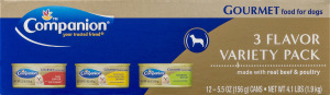 Companion Gourmet Food for Dogs Variety Pack - 12 CT