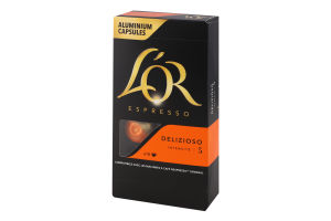 Кофе натуральный жареный молотый в капсулах Delizioso Espresso L'OR к/у 52г
