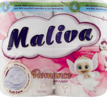 Туал. папір Maliva 4 рул. по 130 арк., 17 м, 3-х шар. Романс И937 (Болгарія)