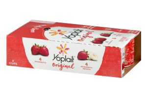 Yoplait Original Low Fat Yogurt Strawberry & Strawberry Banana - 8 CT
