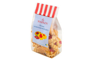 Печиво пісочне здобне Ромашковий цвіт декороване повидлом з смаком малини 160г La Madlen
