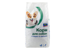 Корм сухий повнораціонний для дорослих собак з птицею та овочами aro м/у 3кг