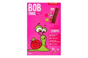 Конфеты фруктово-ягодные Яблочно-малиновый страйп Bob Snail к/у 6х14г