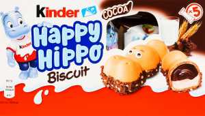 Вафля хрустящая с молочной и какао начинкой Happy hippo Biscuit Kinder к/у 5х20.7г