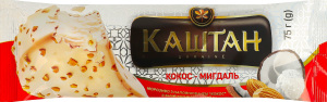 Мороженое в белой кондитерской глазури Кокос-миндаль Каштан м/у 75г