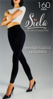 Термолеггинсы женские на коротком флисе Siela Collant collection 160den M nero