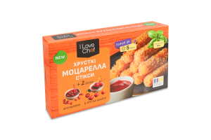 Стиксы хрустящие Моцарелла 0.35кг + ягодные соусы 2x0.05кг I Love Chef к/у 0.45кг