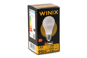 Лампа тепле світло A60 10W E27 3000K LED Winix 1шт