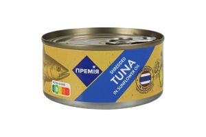 Тунець Премія подрібнений стерилізований в олії