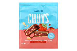 Конфеты с яблочным пюре, клубничным соком и жареным арахисом Chuvs Saleks 180г