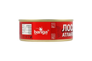 Лосось атлантичний в томатному соусі 230г ж/б з ключем Банга