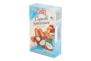 Сирки глазуровані 23% з ароматом карамелі з цукром та наповнювачем з кокосовою стружкою Кокос Злагода к/у 120г