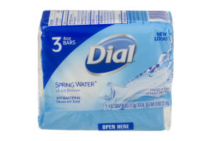 Dial Antibacterial Deodorant Soap Spring Water - 3 CT