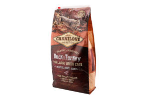 Корм д/котів великих порід з качкою та індичкою сухий 6кг Карнілав