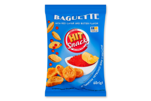 Сухарики хрустящие оригинальные со вкусом красной икры с маслом Багет Hit snack м/у 60г